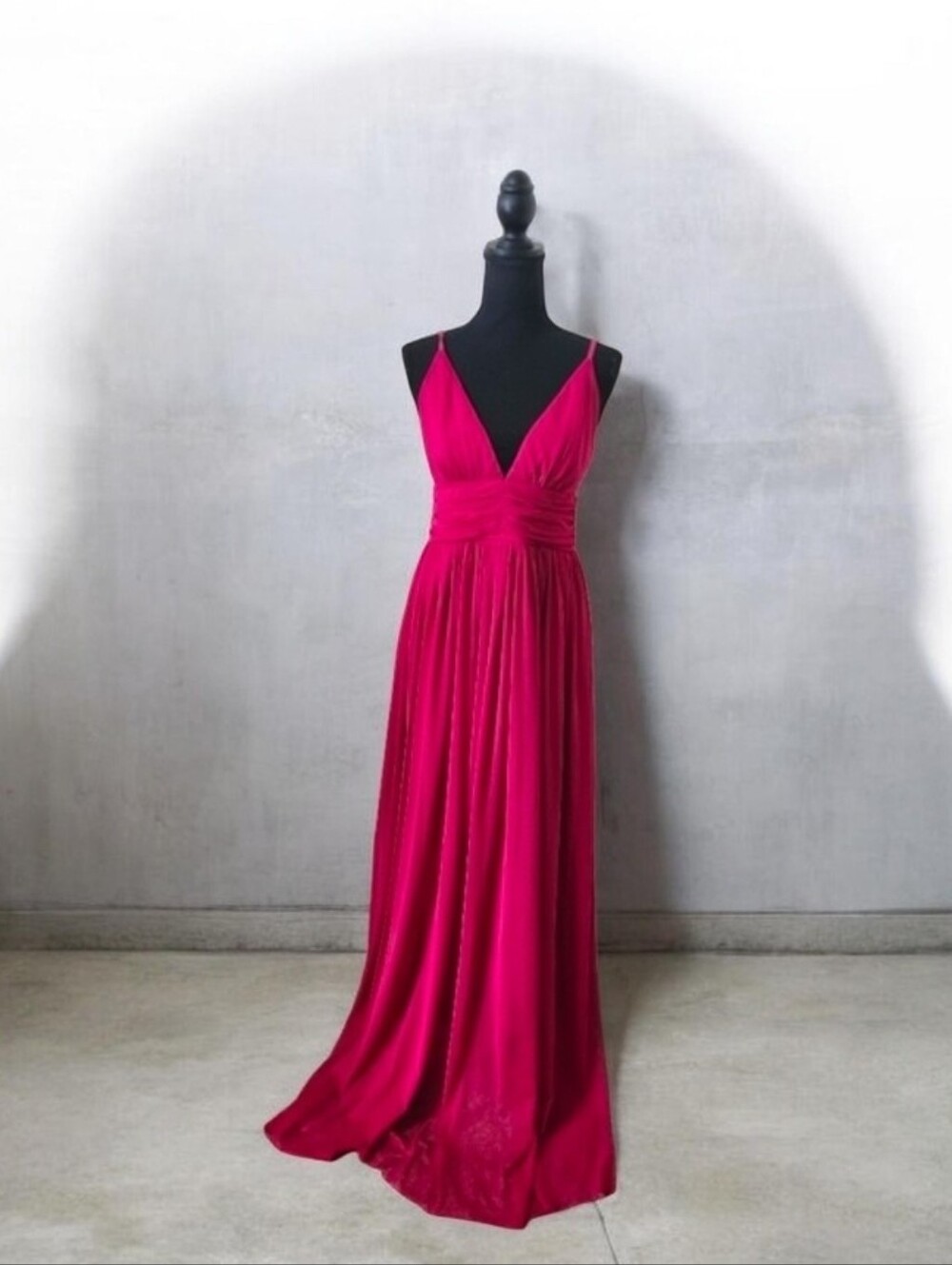 Lulu's Queen Of The World Vibrant Pink Mesh Maxi Dress M